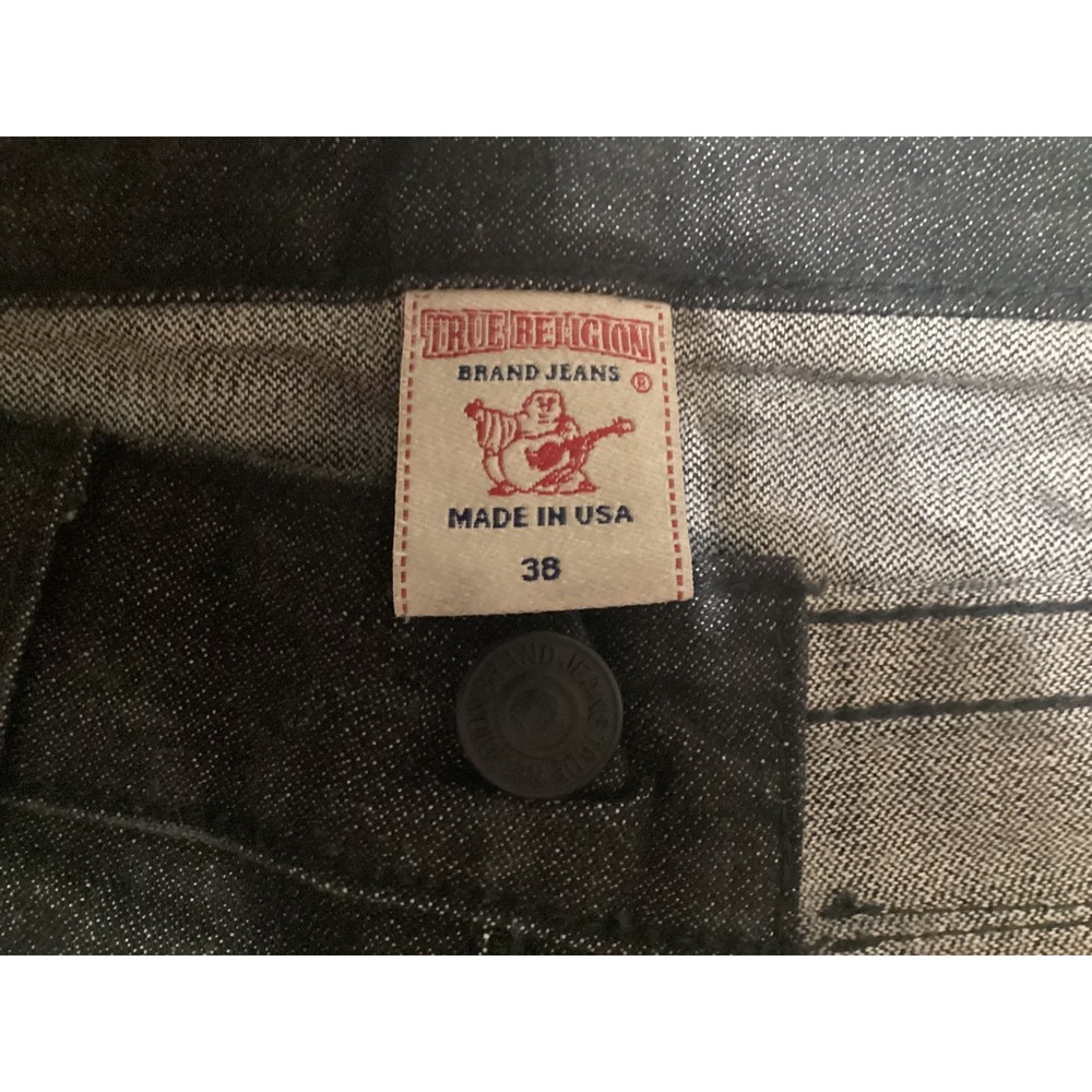 True Religion Brand Jeans Mens Black Wash Bootcut Denim  Size 38 Made in USA - Picture 6 of 15
